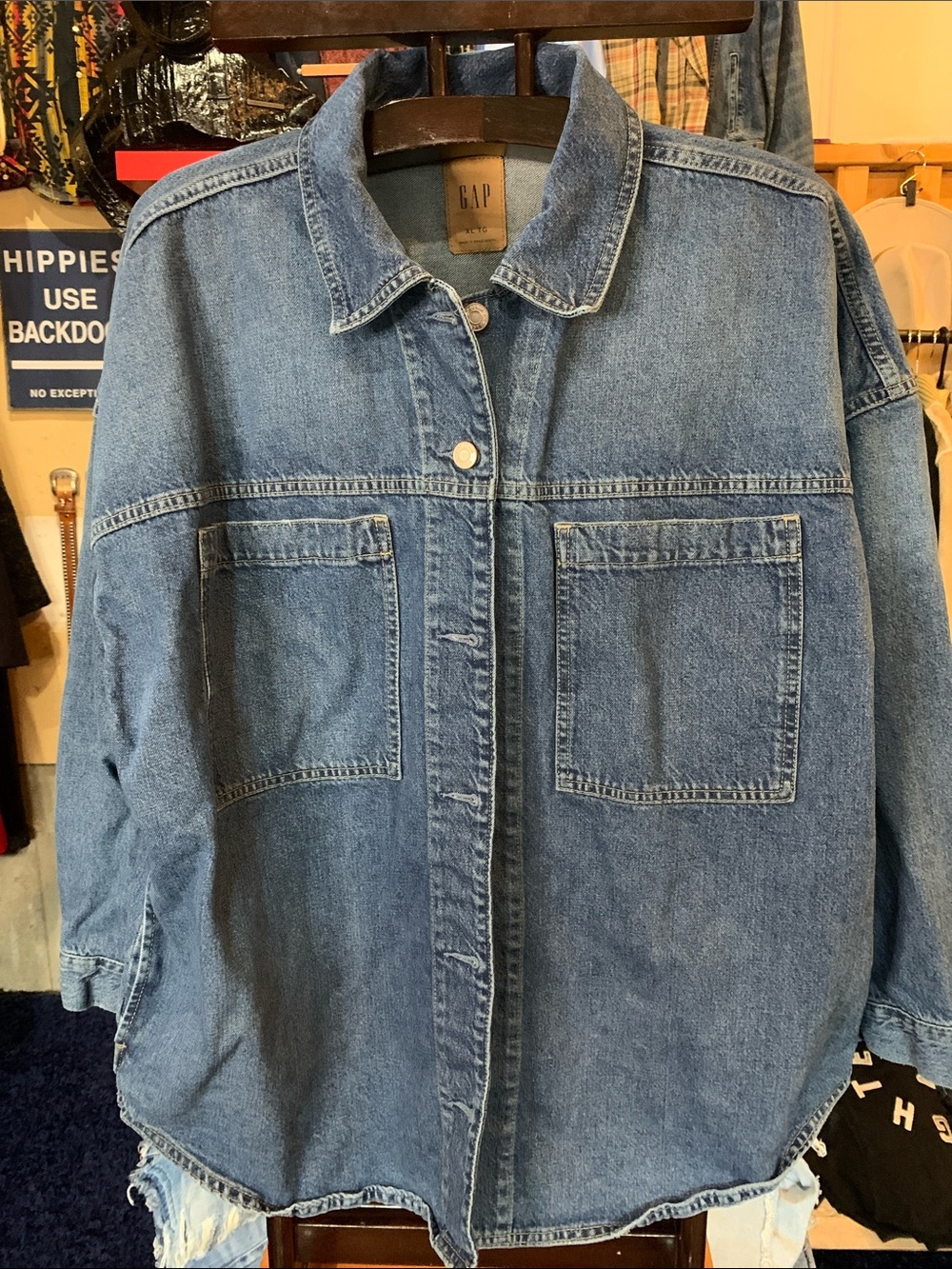 GAP Oversized Light Blue Denim Shacket